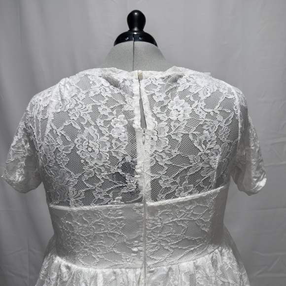 SOLD NWOT Plus Size Fit & Flare Lace White Dress SHEIN 2XL/16W Bridal Shower - Picture 11 of 16